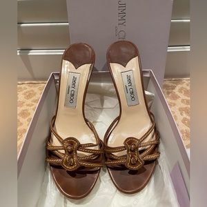 Jimmy Choo Yellow Calf Leather Sandals size 8.5